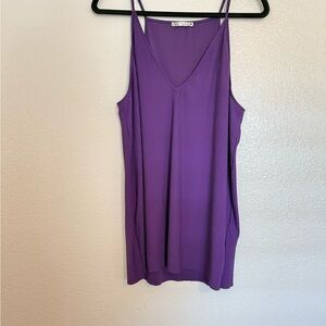 Zara Purple V-Neck Cami Top Size Large